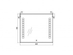 Зеркало Quadro 80 alum с подсветкой Sansa (SQ1017Z) в Камышлове - kamyshlov.ok-mebel.com | фото 7