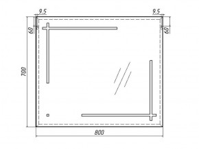 Зеркало Ray 80 black с подсветкой Sansa (SR1037Z) в Камышлове - kamyshlov.ok-mebel.com | фото 7